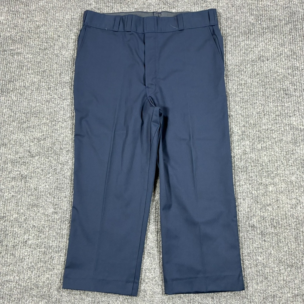 Vintage Dickies Made USA Navy Work Pants Mens Size 36 Original Fit Uniform USA